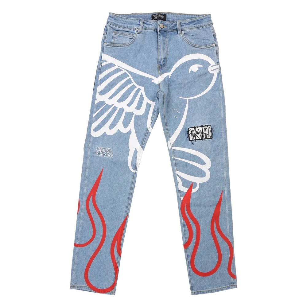 NEW World Of Sorrows F*ck the World Denim Jeans Sz 30